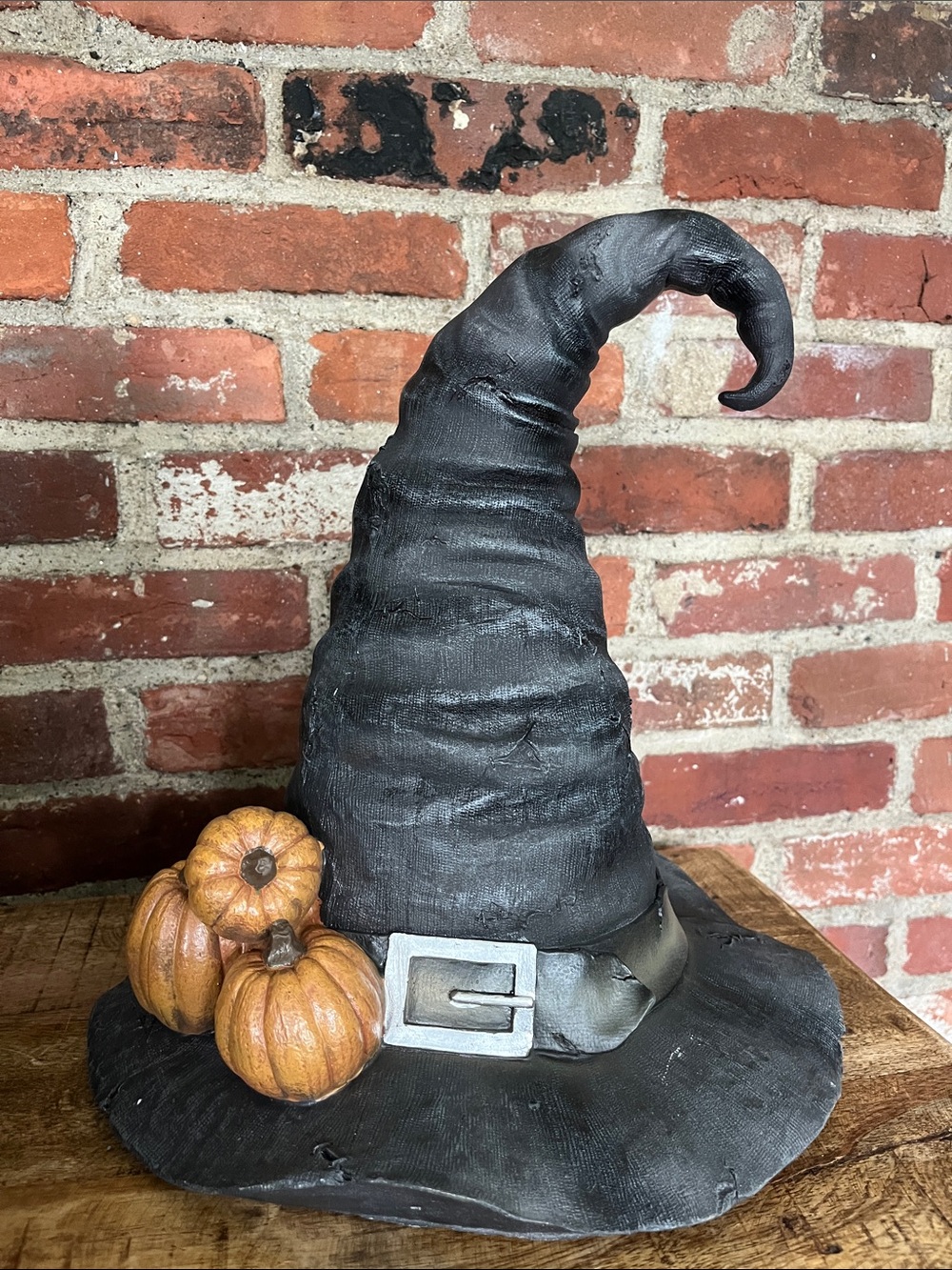 Black Witch Hat with Pumpkin Accent